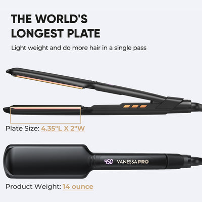 Titanium Flat Iron 2 Inch For Thick Black Hair Styling