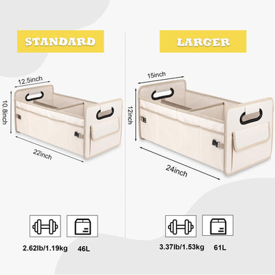 JiatuA Car Trunk Organizer Collapsible Multi Compartment Storage Box