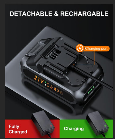 Portable Tire Inflator Rechargeable Air Compressor With 21V Battery Powered Pump
