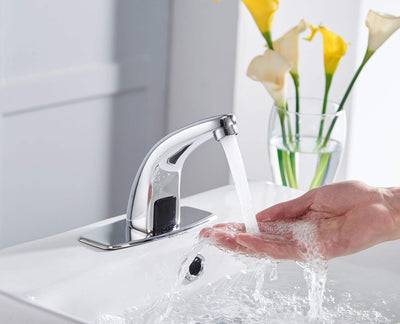 Automatic Sensor Bathroom Faucet Touchless With Hole Cover Plate
