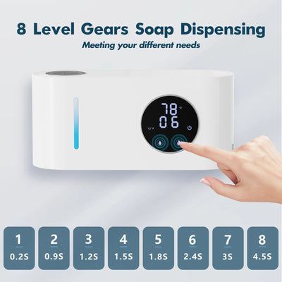 Touchless Soap Dispenser Wall Mounted 500ml Adjustable Waterproof