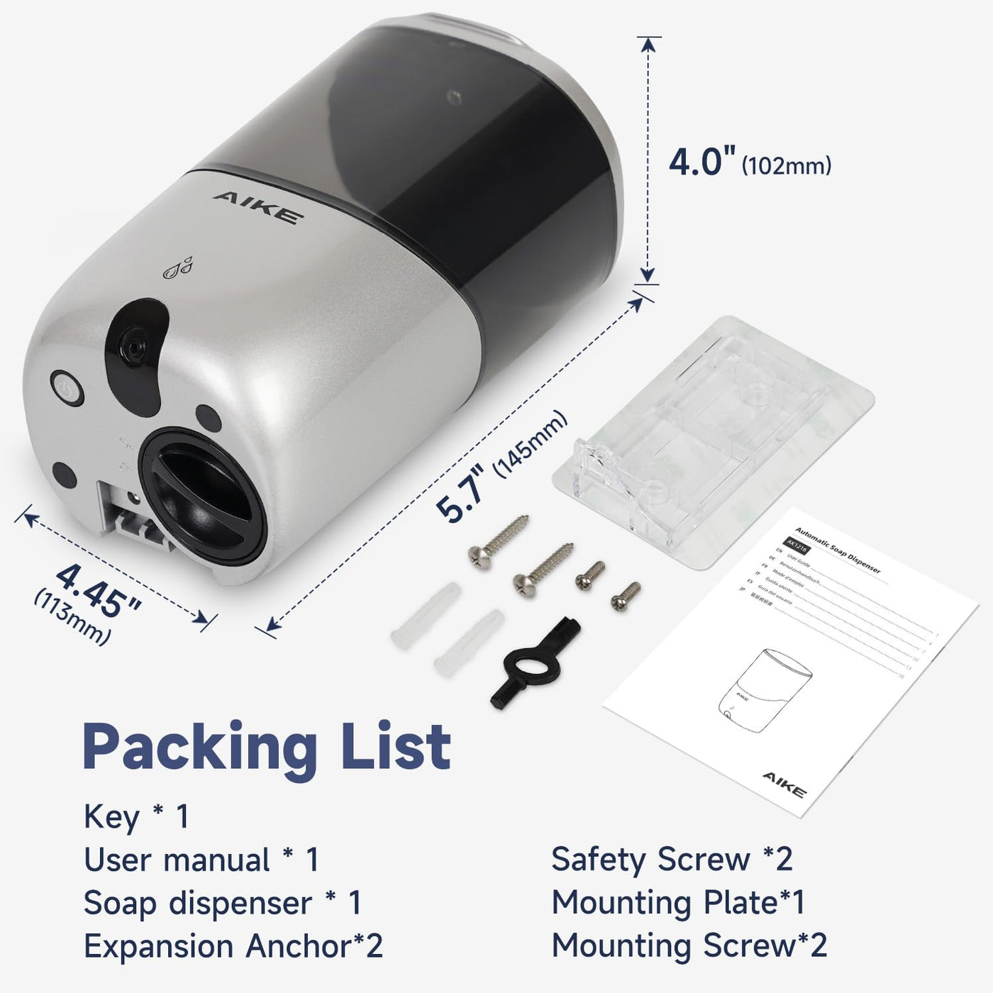 Mount Automatic Soap Dispenser For Liquid Soap Battery Operated Touchless