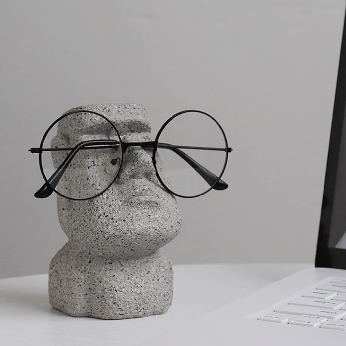 Moai Glasses Holder Resin Statue Easter Island Decor Desktop Accessory