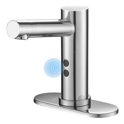 Chrome Touchless Bathroom Sink Faucet With Automatic Motion Sensor