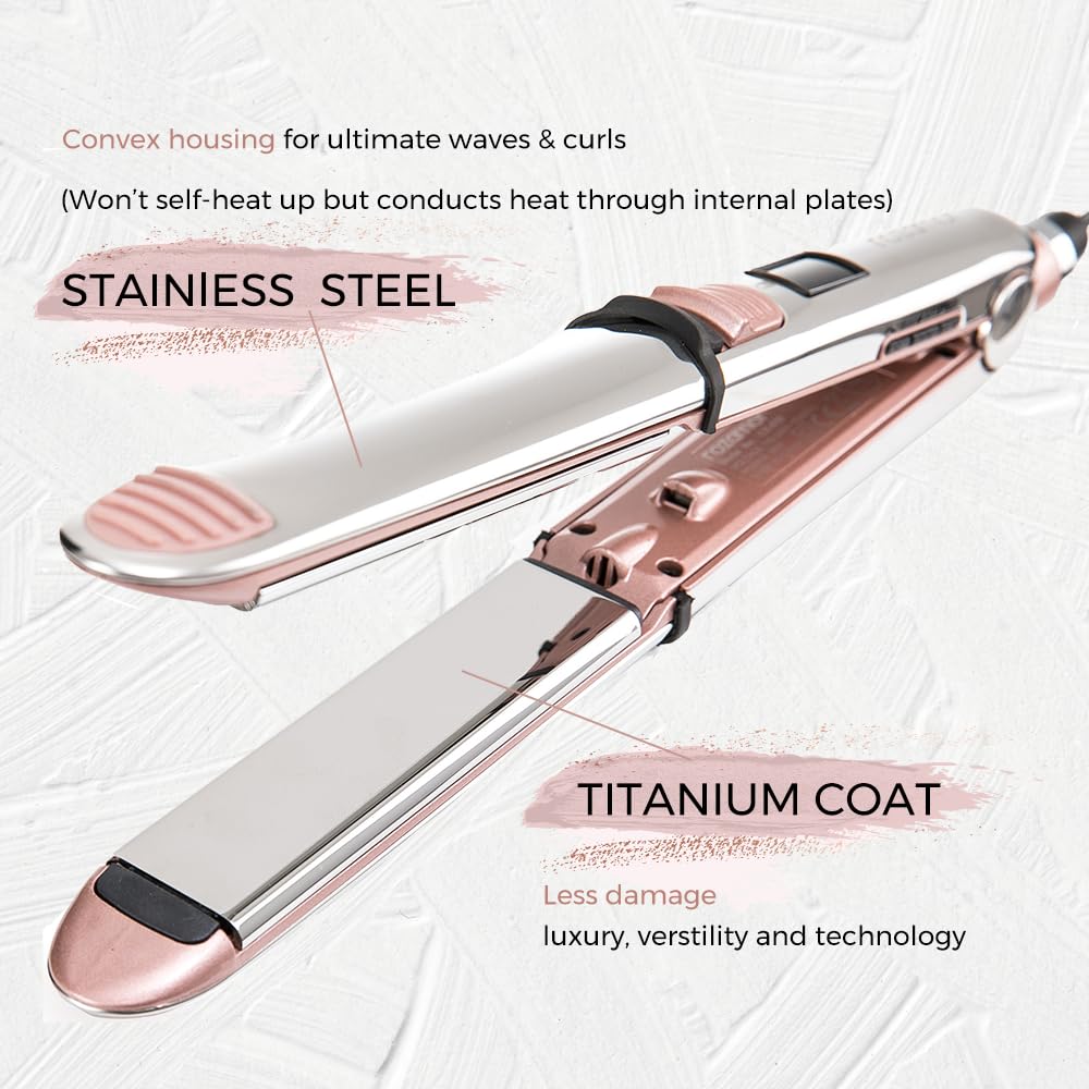 Flat Iron Hair Straightener Titanium Ionic For Smooth Styling