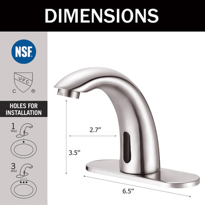 Touchless Bathroom Sink Faucet With Automatic Motion Sensor Control