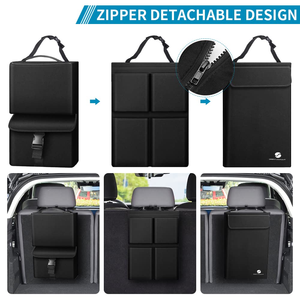 Car Trunk Organizer With Cooler Waterproof Hanging Large Storage Pockets