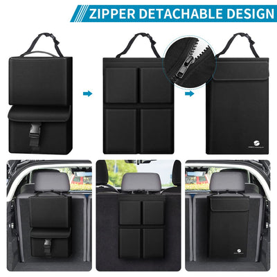 Car Trunk Organizer With Cooler Waterproof Hanging Large Storage Pockets