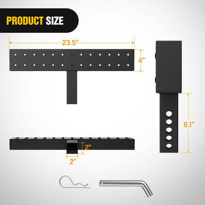 Nilight Hitch Step 11.9 Inch Rear Bumper Guard With Hitch Pin Clip