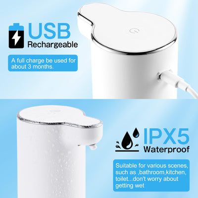 Automatic Foam Soap Dispenser Rechargeable Touchless Wall Mount