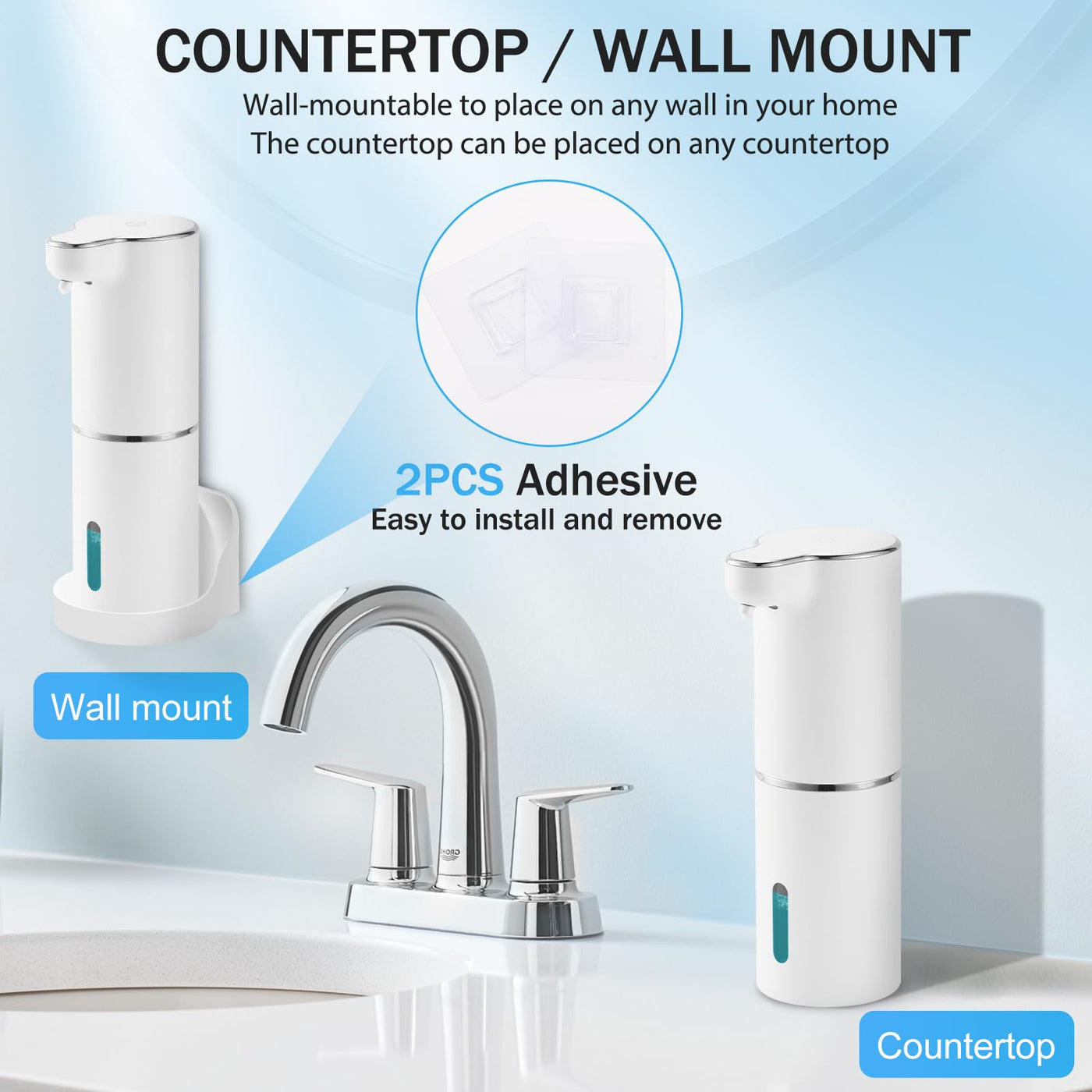 Automatic Foam Soap Dispenser Rechargeable Touchless Wall Mount