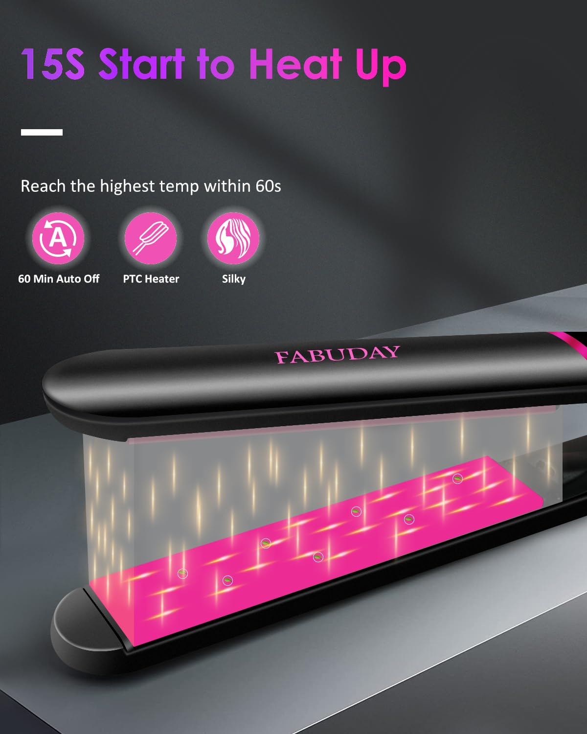 Hair Straightener Dual Voltage Fast Heating Ceramic Plates