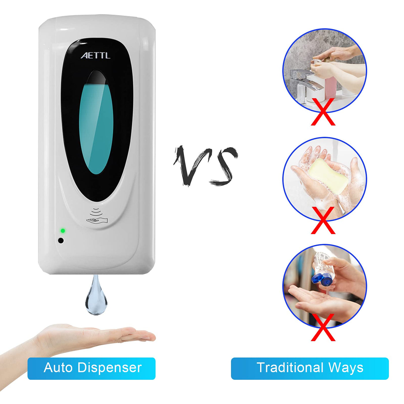 Automatic Foaming Hand Soap Dispenser Wall Mount Motion Sensor Foam