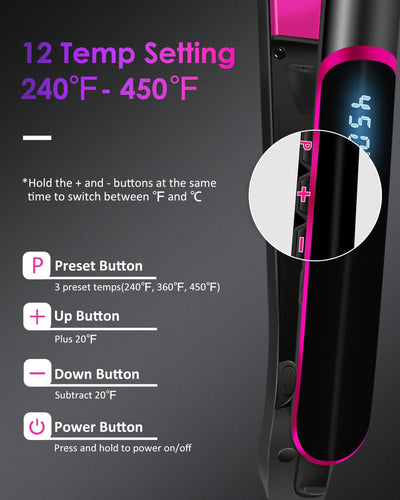 Hair Straightener Dual Voltage Fast Heating Ceramic Plates