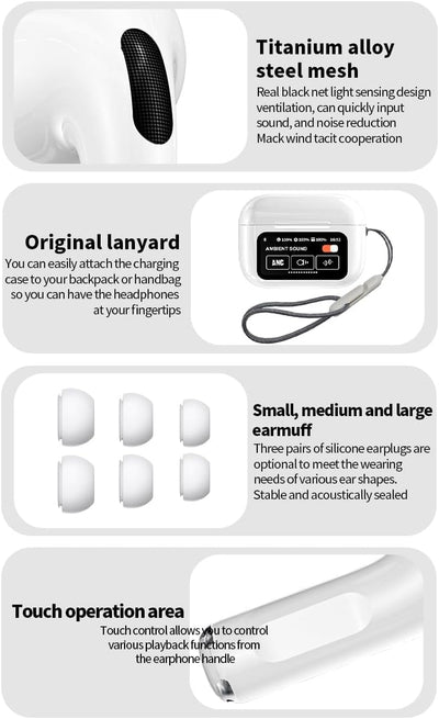 Wireless Earbuds With Touchscreen Control And Visible Display