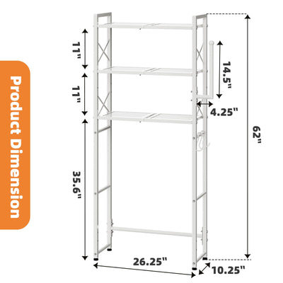 Toilet Storage Rack With Metal Toilet Paper Holder Heavy Duty