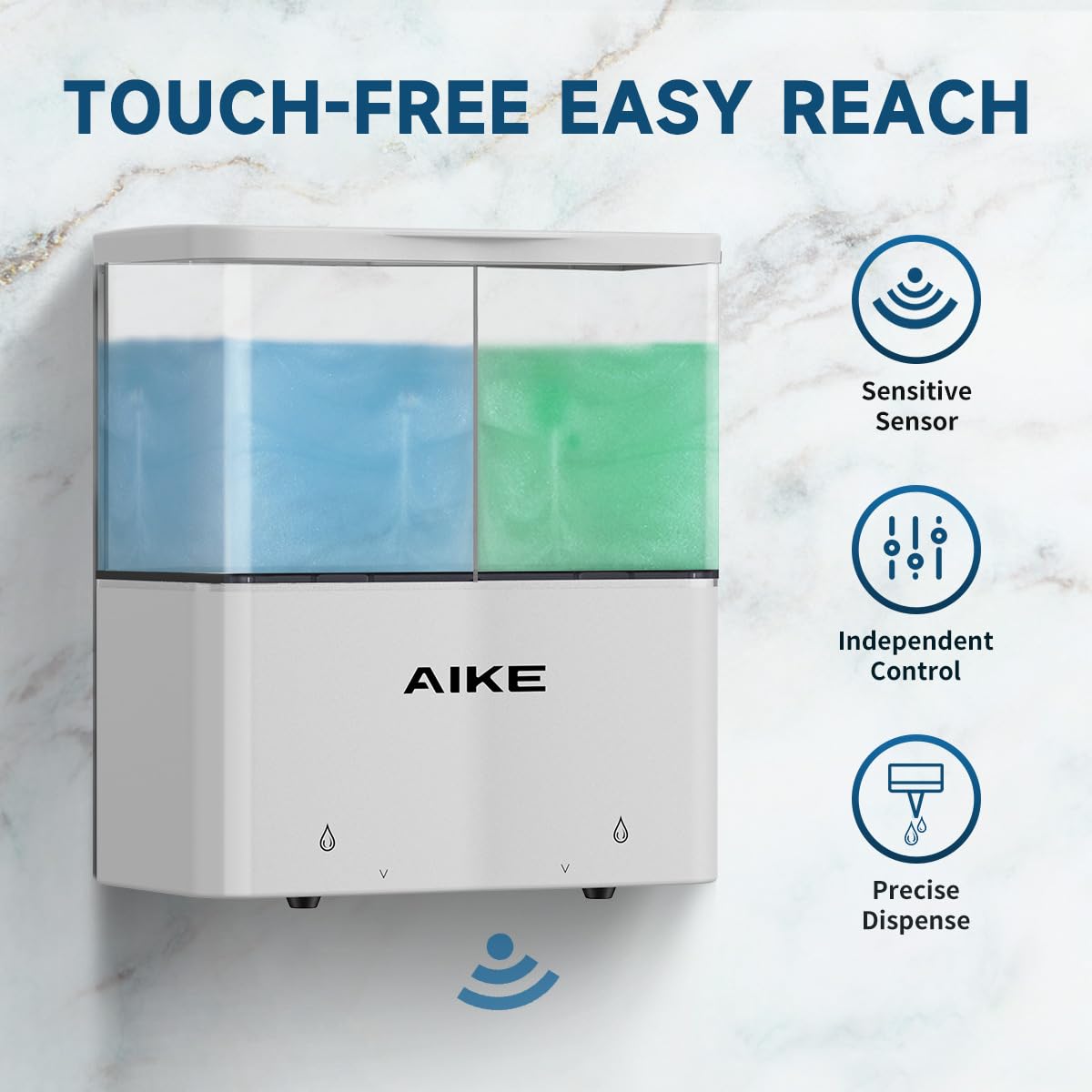 Double Automatic Soap Dispenser Wall Mount With Two Chambers