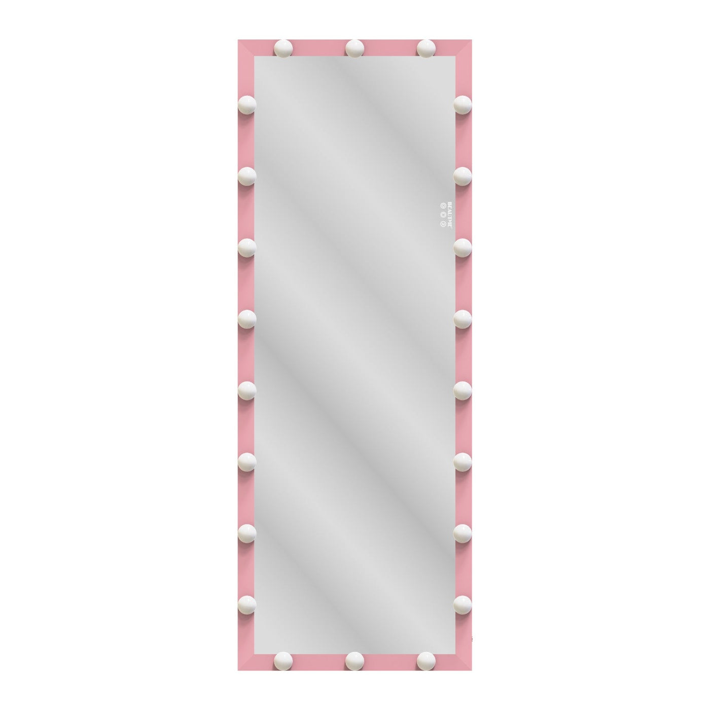 Pink Hollywood Full-Body Vanity Mirror With 3 Color Modes And Touch Control