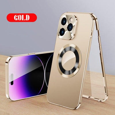 Magnetic Phone Case Double-Sided With Electroplated Glass Protection