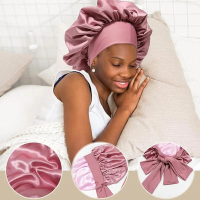 Layered Satin Hair Bonnet For Smooth Hair Care And Protection