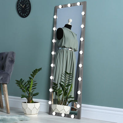 Illuminated Full-body Makeup Mirror With Touchscreen And Three Color Modes