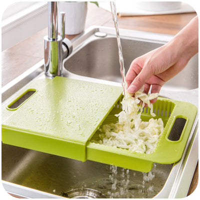 Multifunction Kitchen Chopping Board With Sink Drain Basket And Tools