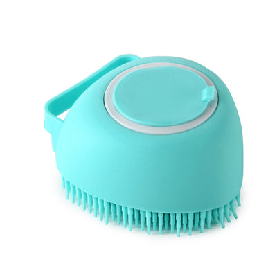 Silicone Dog Grooming Brush Bath Massage Gloves Shampoo Dispenser