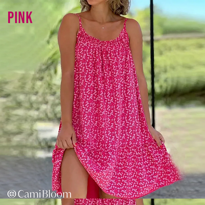 Floral Camisole Dress Lightweight Summer Floral Print Sleeveless Dress