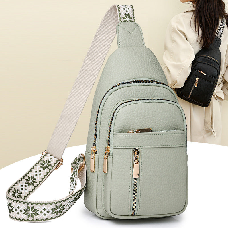 Women's Vintage PU Leather Chest Bag Stylish And Durable Design