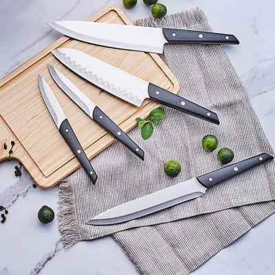 LapEasy 15 Piece Kitchen Knife Set With Pine Block Sharpener