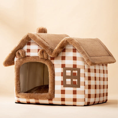 Foldable Dog House Warm Removable Nest Enclosed Pet Bed Sofa
