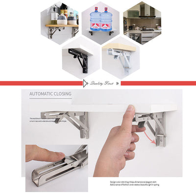 DIY Wall Mounted Folding Shelf Bracket For Space Saving Storage