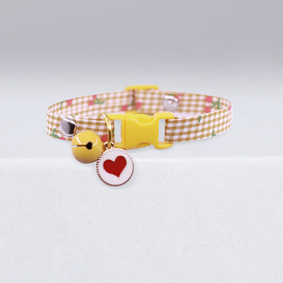 Polka Dot Cat Collar With Bell Adjustable Cute Design