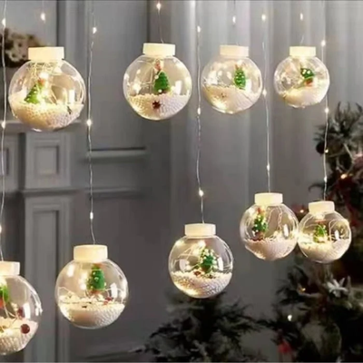 Christmas LED Wishing Ball String Lights Set Of 10 Decorative Balls