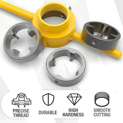 6-Piece Plastic Pipe Thread Die Set For Easy Pipe Connections