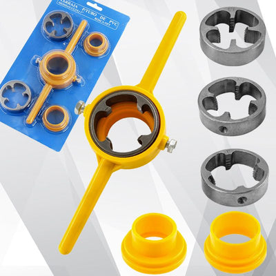 6-Piece Plastic Pipe Thread Die Set For Easy Pipe Connections