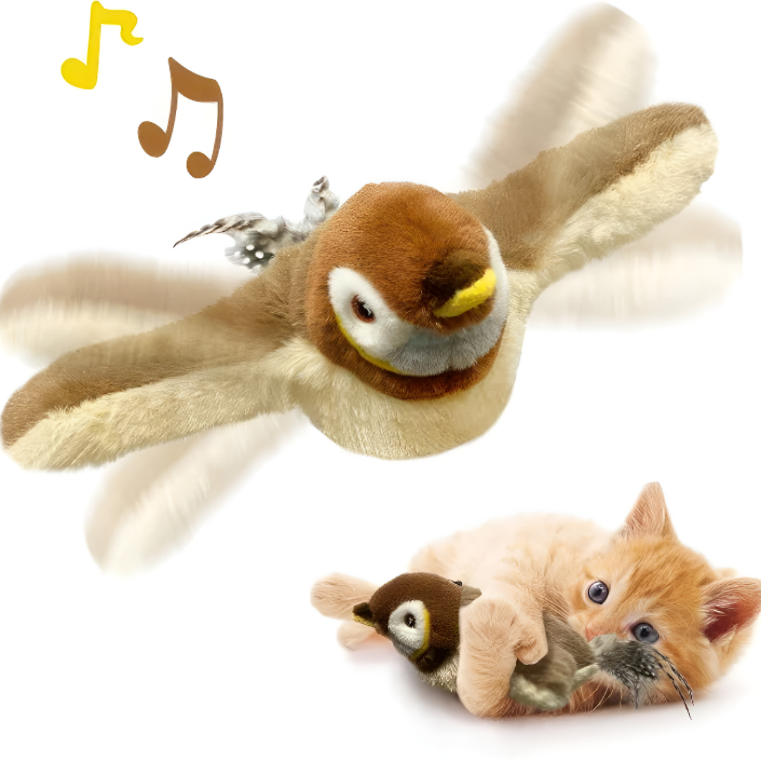Interactive Cat Toy Flapping Chirping Bird For Play