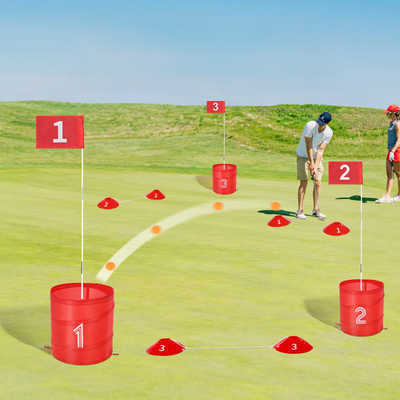 Portable Backyard Golf Game Bucket Chipping Practice For Family