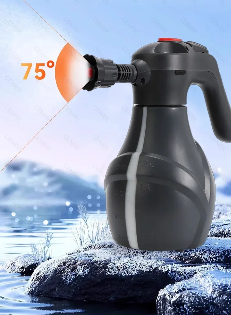 Electric Snow Foam Sprayer 2L Handheld Car Wash Foam Pot With Valve