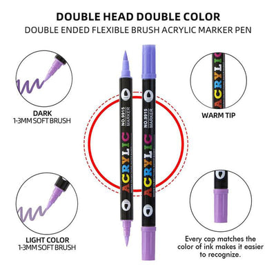 Dual Tip Acrylic Paint Marker Pen For Art And Crafts