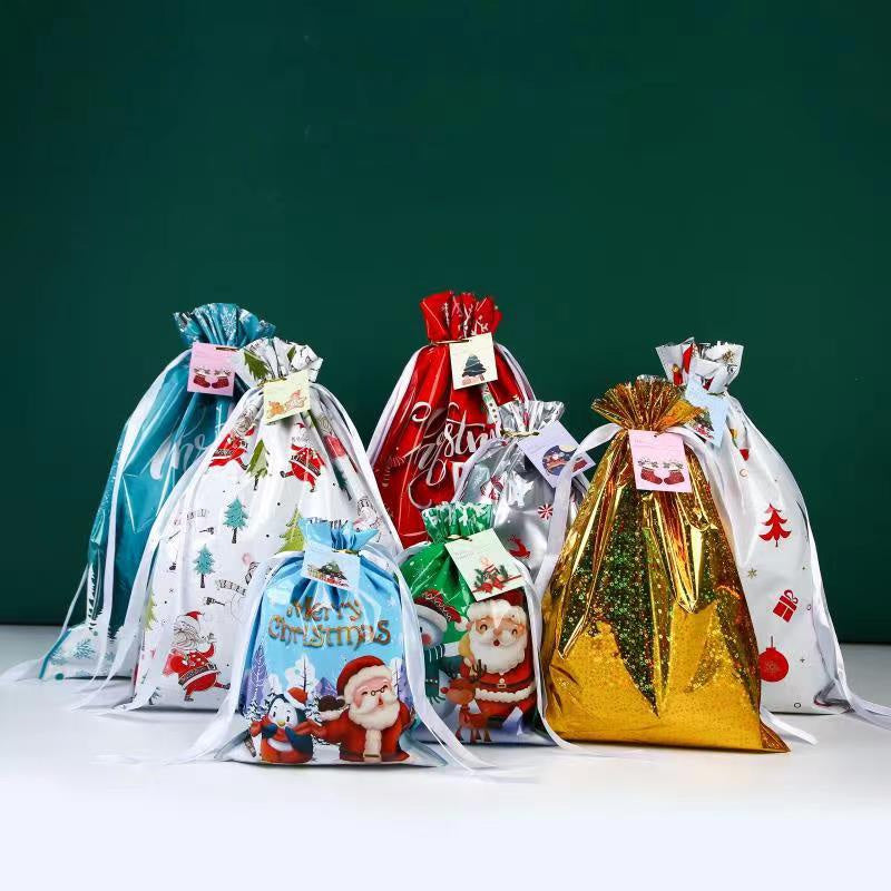 Christmas Drawstring Gift Bag Festive Holiday Present Pouch