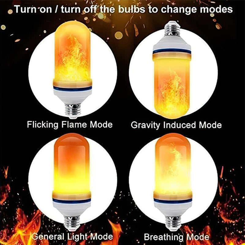 LED Flame Effect Bulb With Gravity Sensing For Realistic Ambiance