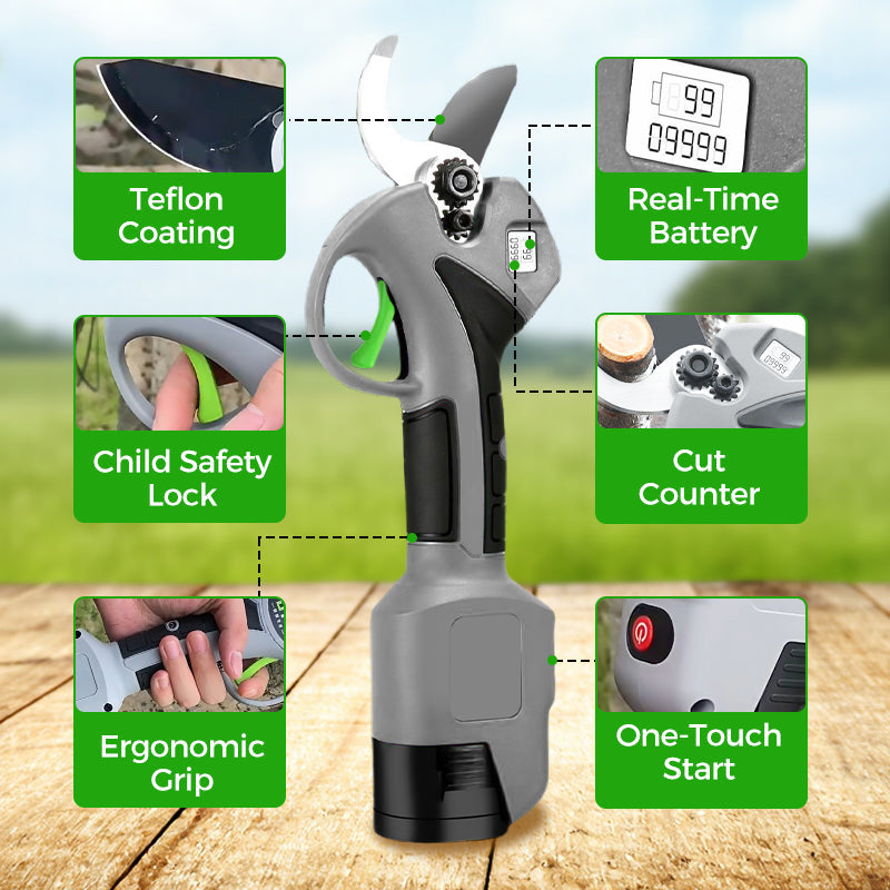 Powerful Cordless Electric Pruning Shears With Battery And Charger