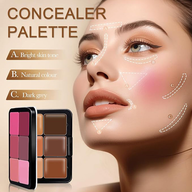 12-Color Blush Cream Palette For Smooth Natural Makeup Look