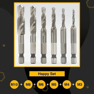 Thread Tap Drill Bits Set 6 Pieces For Precision Tapping