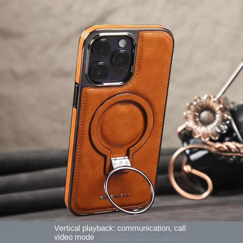 Leather Magnetic Phone Case Stand Holder For Mobile Devices