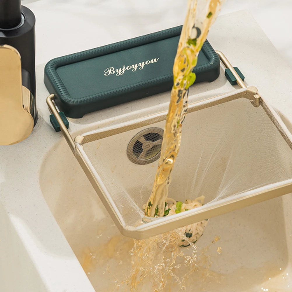 Sink Strainer Rack With Disposable Net For Food Residue Catching