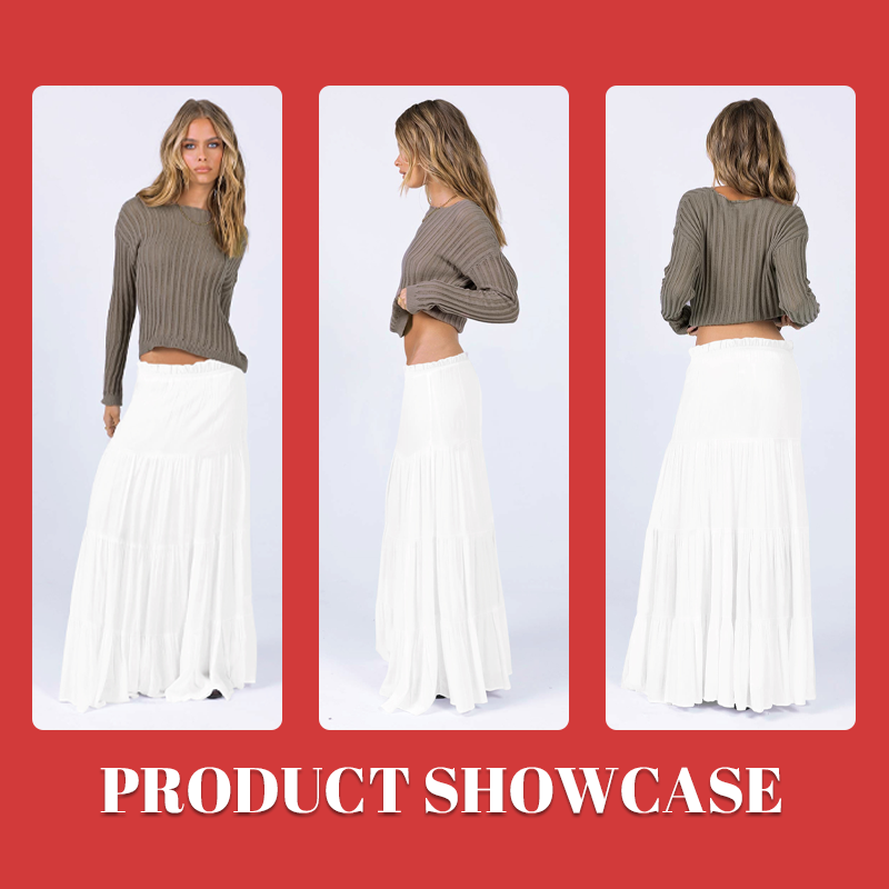 Casual Midi Skirt Women Elegant Comfortable Long Length Design