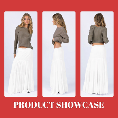 Casual Midi Skirt Women Elegant Comfortable Long Length Design