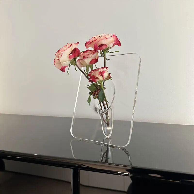 Acrylic Photo Frame Vase For Stylish Flower Arrangement Decor